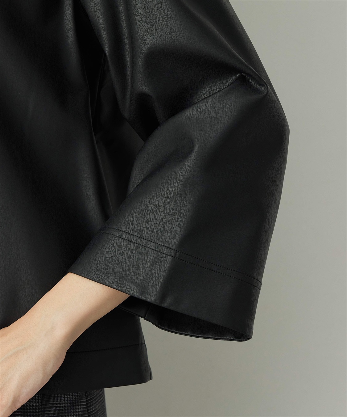 A/C DESIGN BY ALPHA CUBIC エコレザーノーカラージャケット_sub_11