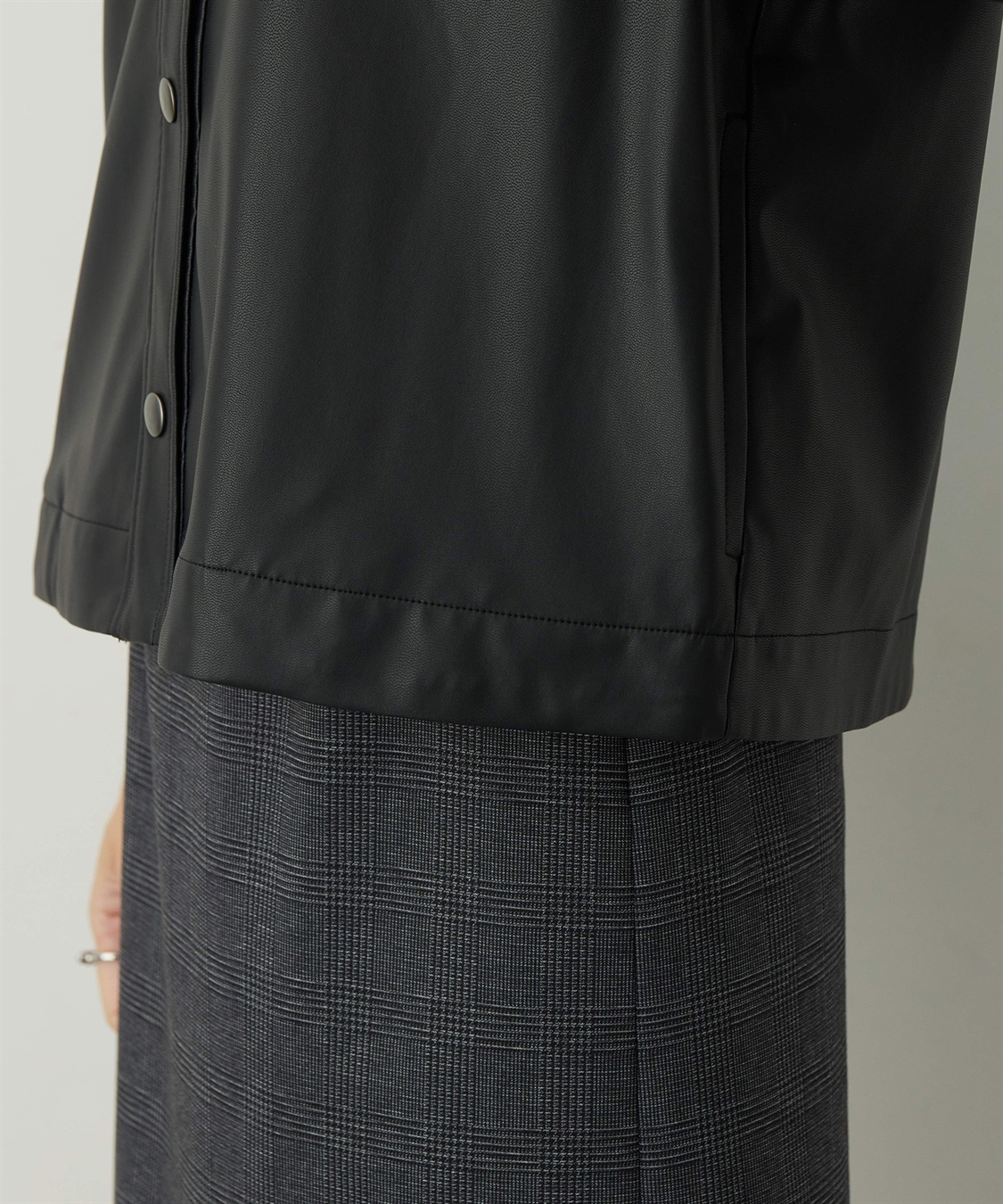 A/C DESIGN BY ALPHA CUBIC エコレザーノーカラージャケット_sub_13