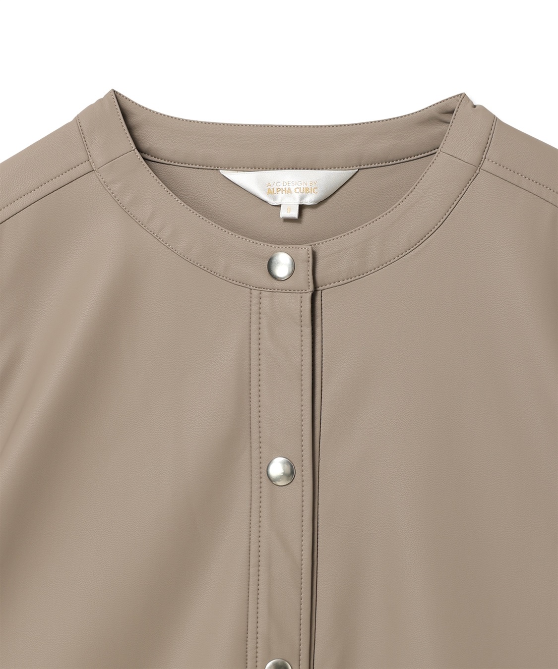 A/C DESIGN BY ALPHA CUBIC エコレザーノーカラージャケット_sub_16