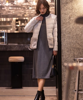 A/C DESIGN BY ALPHA CUBIC ファー付きライトショートダウン【軽量・ハンドウォッシャブル】_subthumb_6