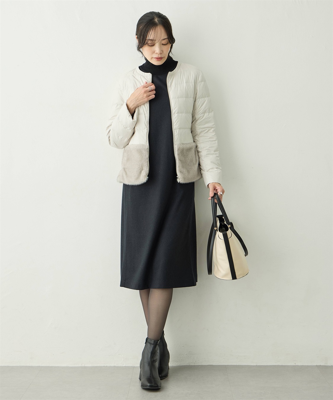 A/C DESIGN BY ALPHA CUBIC ファー付きライトショートダウン【軽量・ハンドウォッシャブル】_sub_10