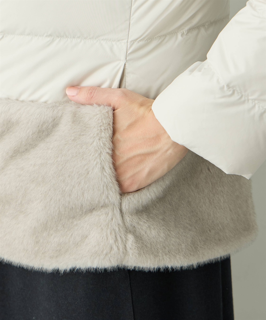 A/C DESIGN BY ALPHA CUBIC ファー付きライトショートダウン【軽量・ハンドウォッシャブル】_sub_13