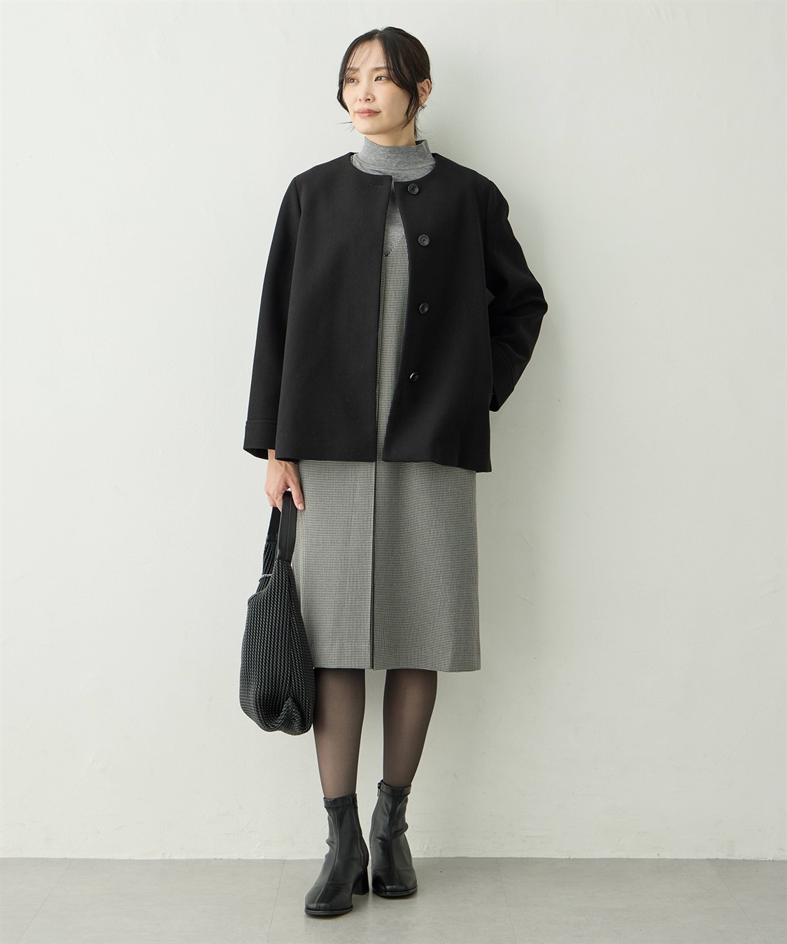 A/C DESIGN BY ALPHA CUBIC ノーカラーショートコート【軽量】_sub_9