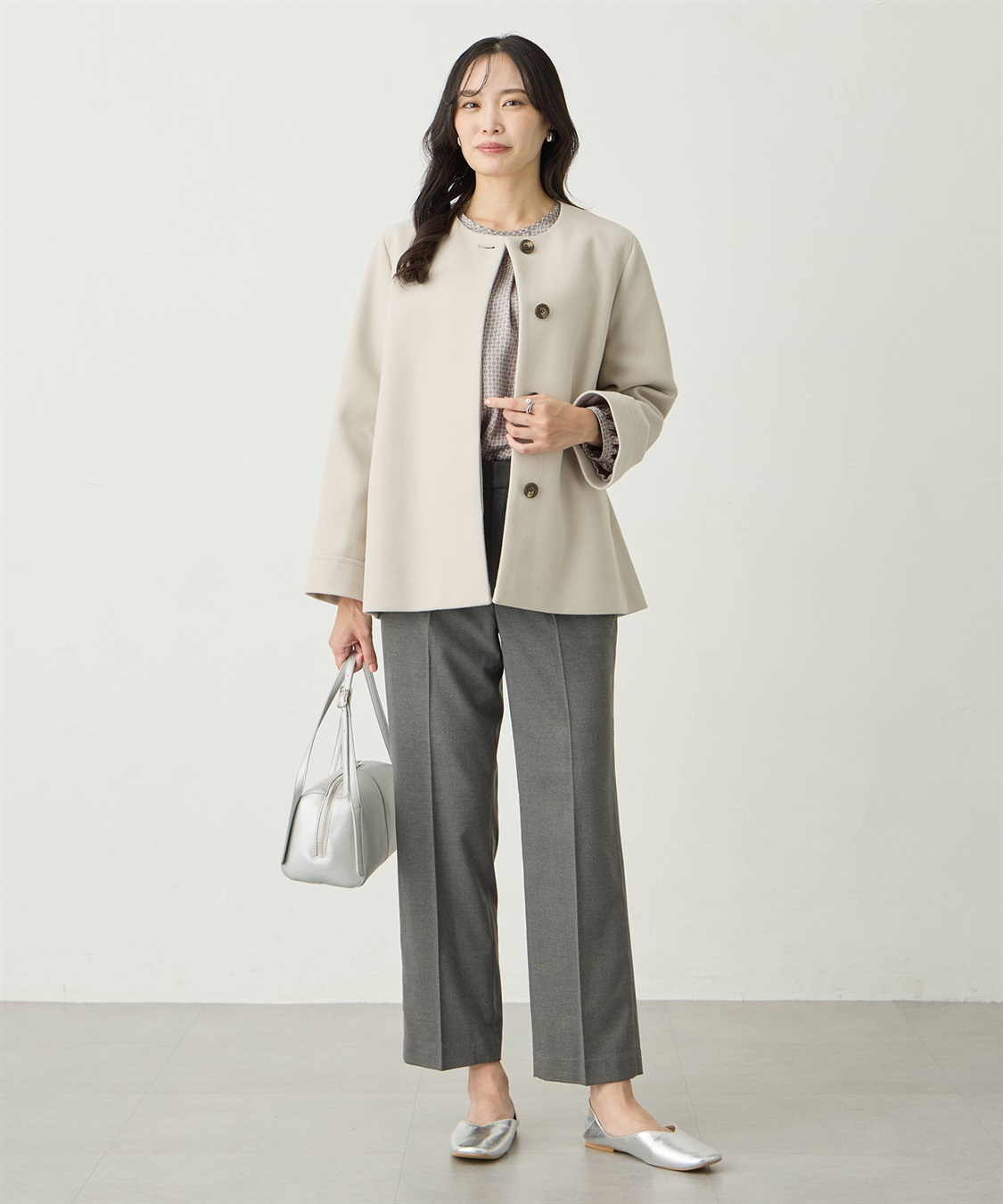 A/C DESIGN BY ALPHA CUBIC ノーカラーショートコート【軽量】_sub_11