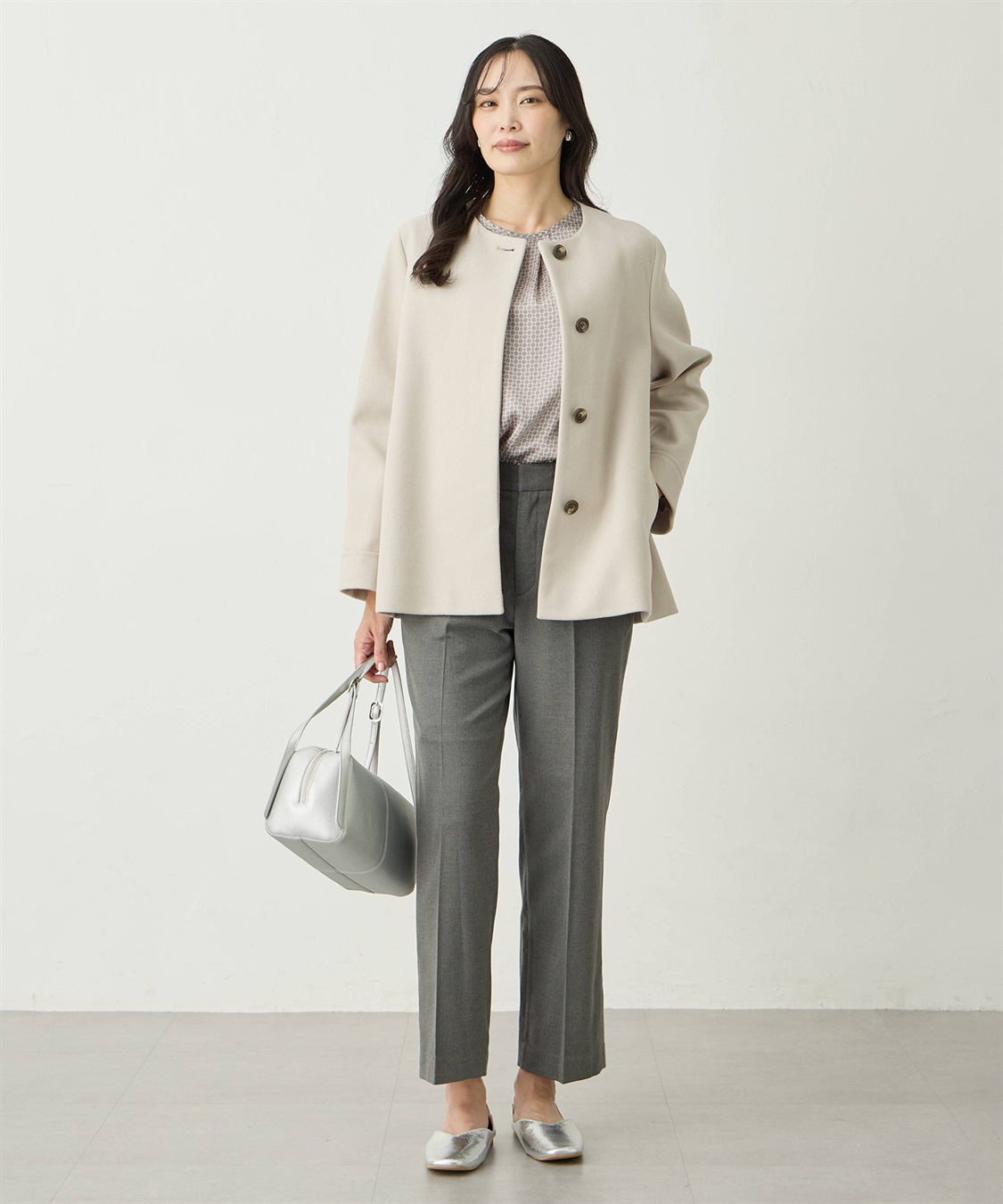 A/C DESIGN BY ALPHA CUBIC ノーカラーショートコート【軽量】_sub_12