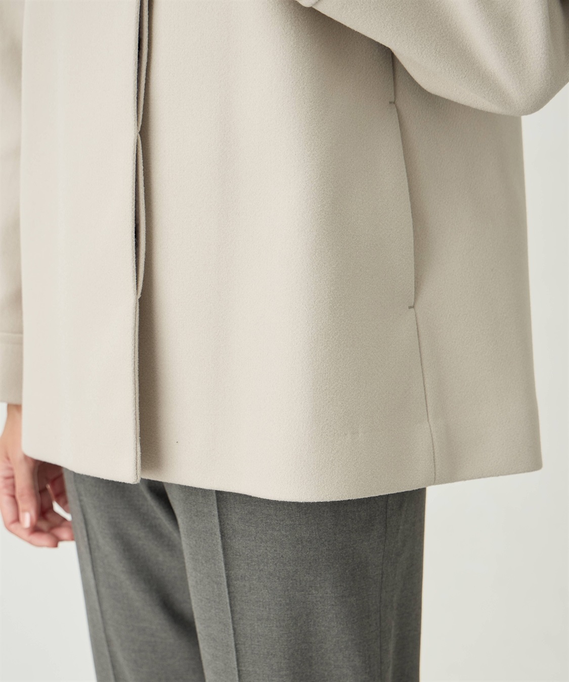 A/C DESIGN BY ALPHA CUBIC ノーカラーショートコート【軽量】_sub_16