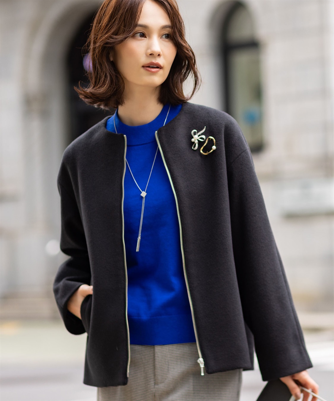 A/C DESIGN BY ALPHA CUBIC ジップギャザーブルゾン_sub_7