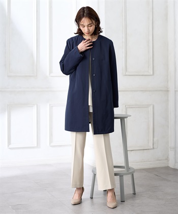 A/C DESIGN BY ALPHA CUBIC スーパーウォームグログランノーカラーコート【はっ水・軽量】_subthumb_1