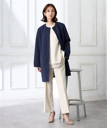 A/C DESIGN BY ALPHA CUBIC スーパーウォームグログランノーカラーコート【はっ水・軽量】_subthumb_2