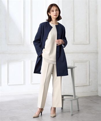 A/C DESIGN BY ALPHA CUBIC スーパーウォームグログランノーカラーコート【はっ水・軽量】_subthumb_4