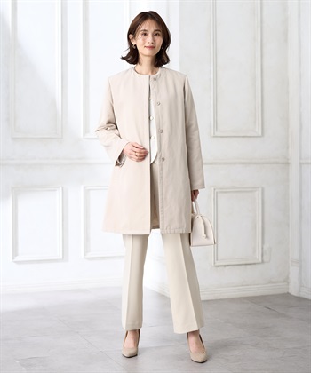 A/C DESIGN BY ALPHA CUBIC スーパーウォームグログランノーカラーコート【はっ水・軽量】_subthumb_5