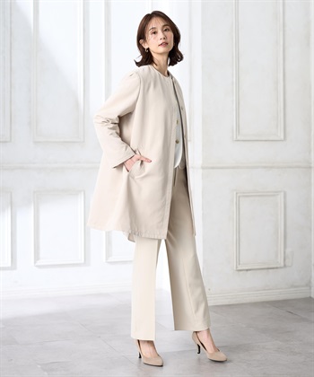 A/C DESIGN BY ALPHA CUBIC スーパーウォームグログランノーカラーコート【はっ水・軽量】_subthumb_6