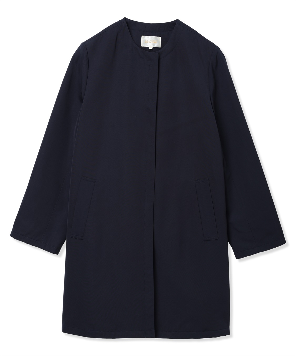 A/C DESIGN BY ALPHA CUBIC スーパーウォームグログランノーカラーコート【はっ水・軽量】_sub_18