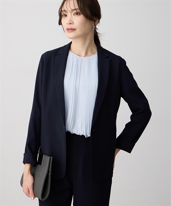 A/C DESIGN BY ALPHA CUBIC ストレッチジョーゼットテーラードジャケット【接触冷感・UVカット・吸水速乾・セットアップ対応】_subthumb_3