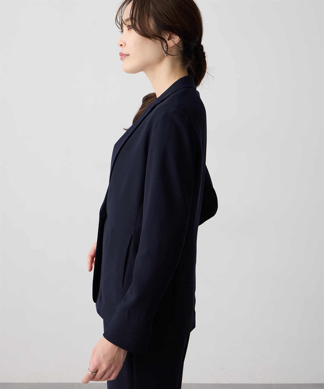 A/C DESIGN BY ALPHA CUBIC ストレッチジョーゼットテーラードジャケット【接触冷感・UVカット・吸水速乾・セットアップ対応】_sub_5