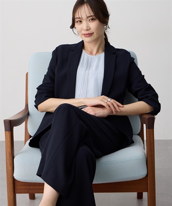 A/C DESIGN BY ALPHA CUBIC ストレッチジョーゼットテーラードジャケット【接触冷感・UVカット・吸水速乾・セットアップ対応】_subthumb_8