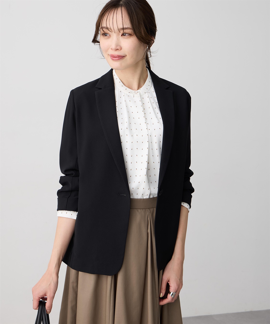 A/C DESIGN BY ALPHA CUBIC ストレッチジョーゼットテーラードジャケット【接触冷感・UVカット・吸水速乾・セットアップ対応】_sub_9