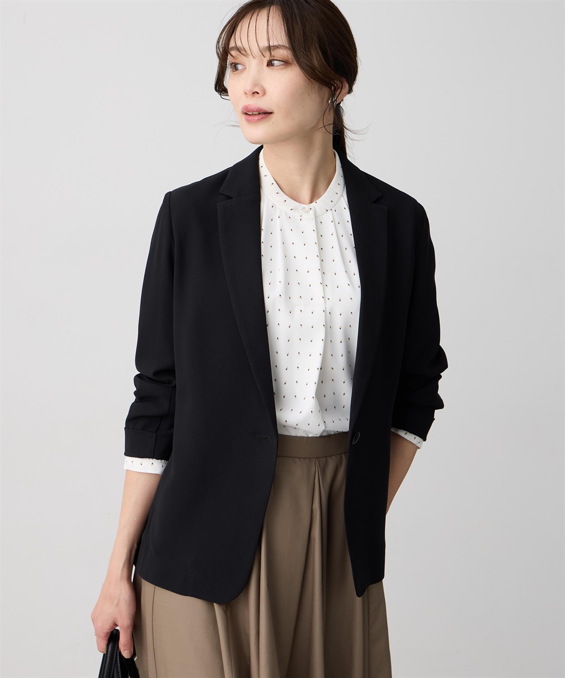 A/C DESIGN BY ALPHA CUBIC ストレッチジョーゼットテーラードジャケット【接触冷感・UVカット・吸水速乾・セットアップ対応】_sub_10