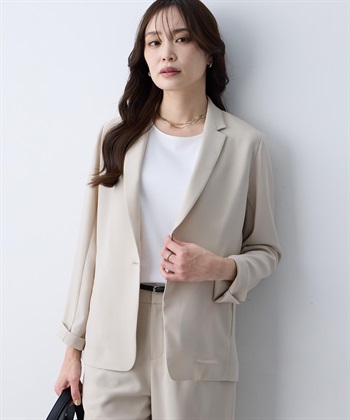 A/C DESIGN BY ALPHA CUBIC ストレッチジョーゼットテーラードジャケット【接触冷感・UVカット・吸水速乾・セットアップ対応】_subthumb_11