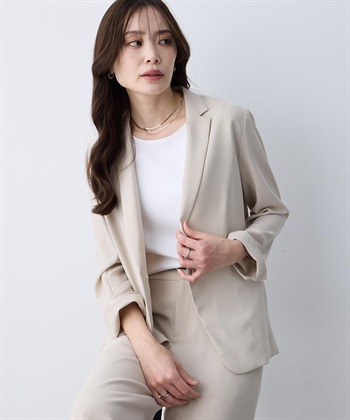 A/C DESIGN BY ALPHA CUBIC ストレッチジョーゼットテーラードジャケット【接触冷感・UVカット・吸水速乾・セットアップ対応】_subthumb_16