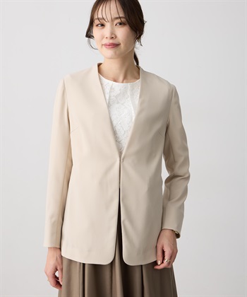 A/C DESIGN BY ALPHA CUBIC ストレッチジョーゼットカラーレスジャケット【接触冷感・UVカット・吸水速乾・セットアップ対応】_subthumb_5