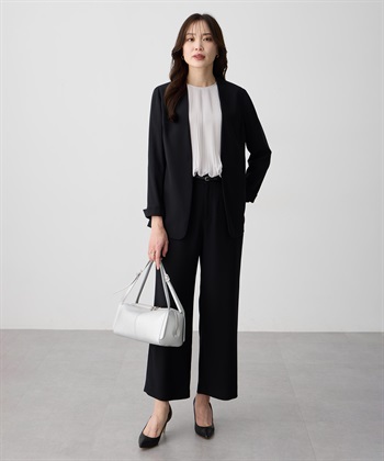 A/C DESIGN BY ALPHA CUBIC ストレッチジョーゼットカラーレスジャケット【接触冷感・UVカット・吸水速乾・セットアップ対応】_subthumb_10