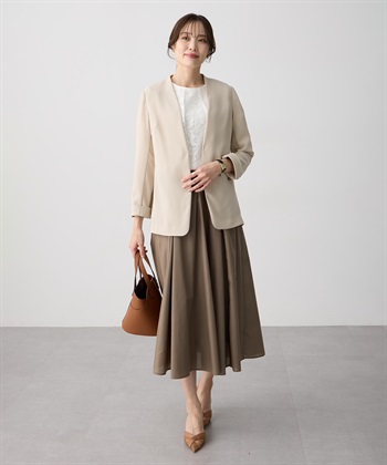 A/C DESIGN BY ALPHA CUBIC ストレッチジョーゼットカラーレスジャケット【接触冷感・UVカット・吸水速乾・セットアップ対応】_subthumb_13