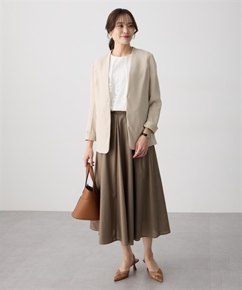 A/C DESIGN BY ALPHA CUBIC ストレッチジョーゼットカラーレスジャケット【接触冷感・UVカット・吸水速乾・セットアップ対応】_subthumb_14