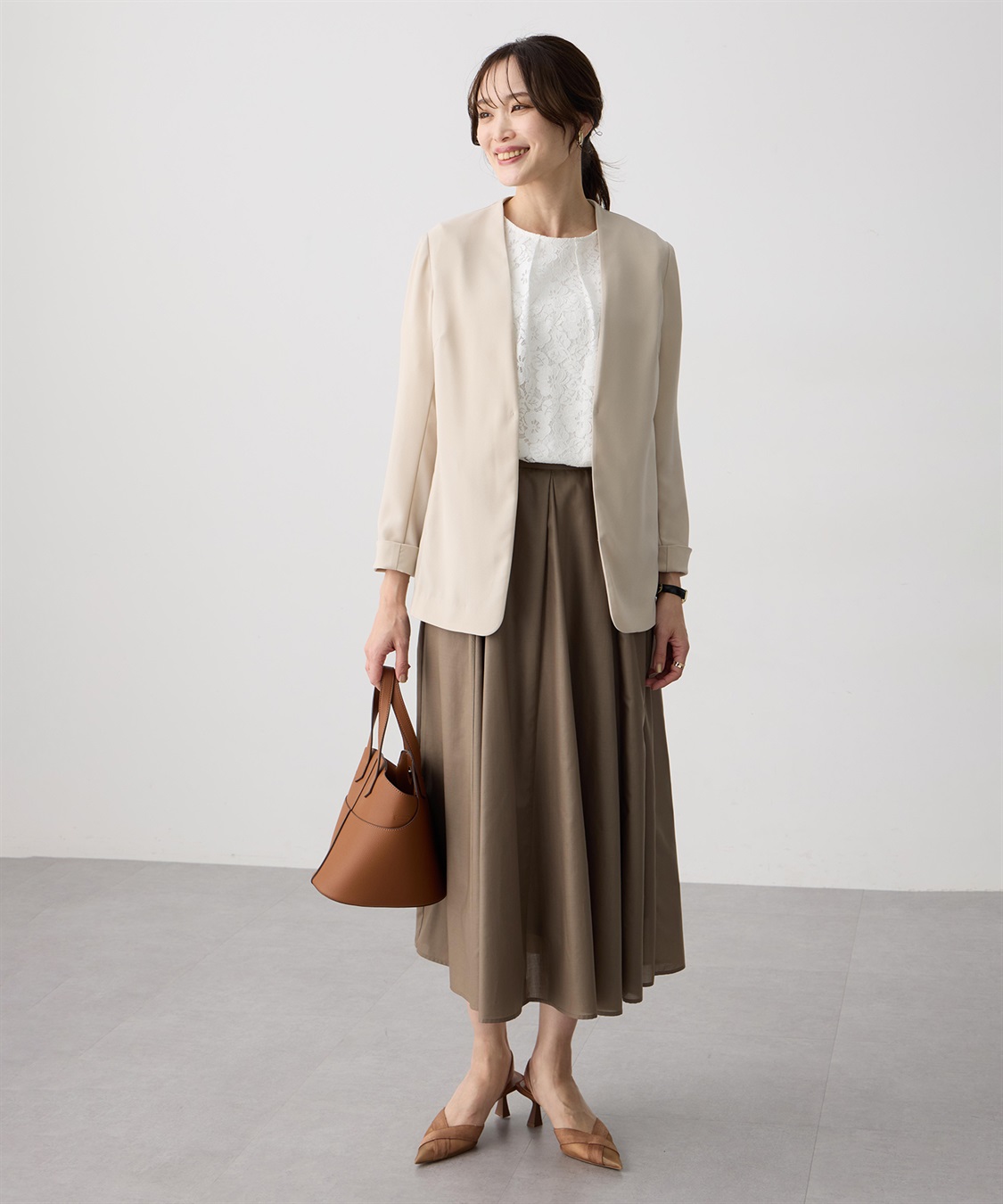 A/C DESIGN BY ALPHA CUBIC ストレッチジョーゼットカラーレスジャケット【接触冷感・UVカット・吸水速乾・セットアップ対応】_sub_15