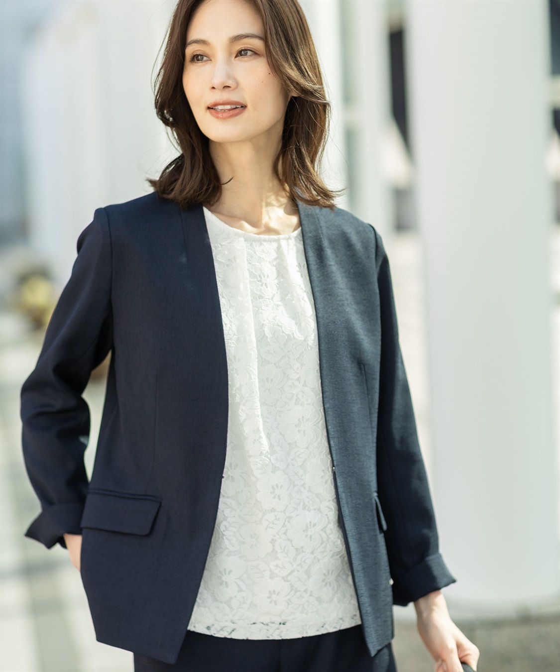 A/C DESIGN BY ALPHA CUBIC リネンライクカラーレスジャケット【セットアップ対応】_sub_1