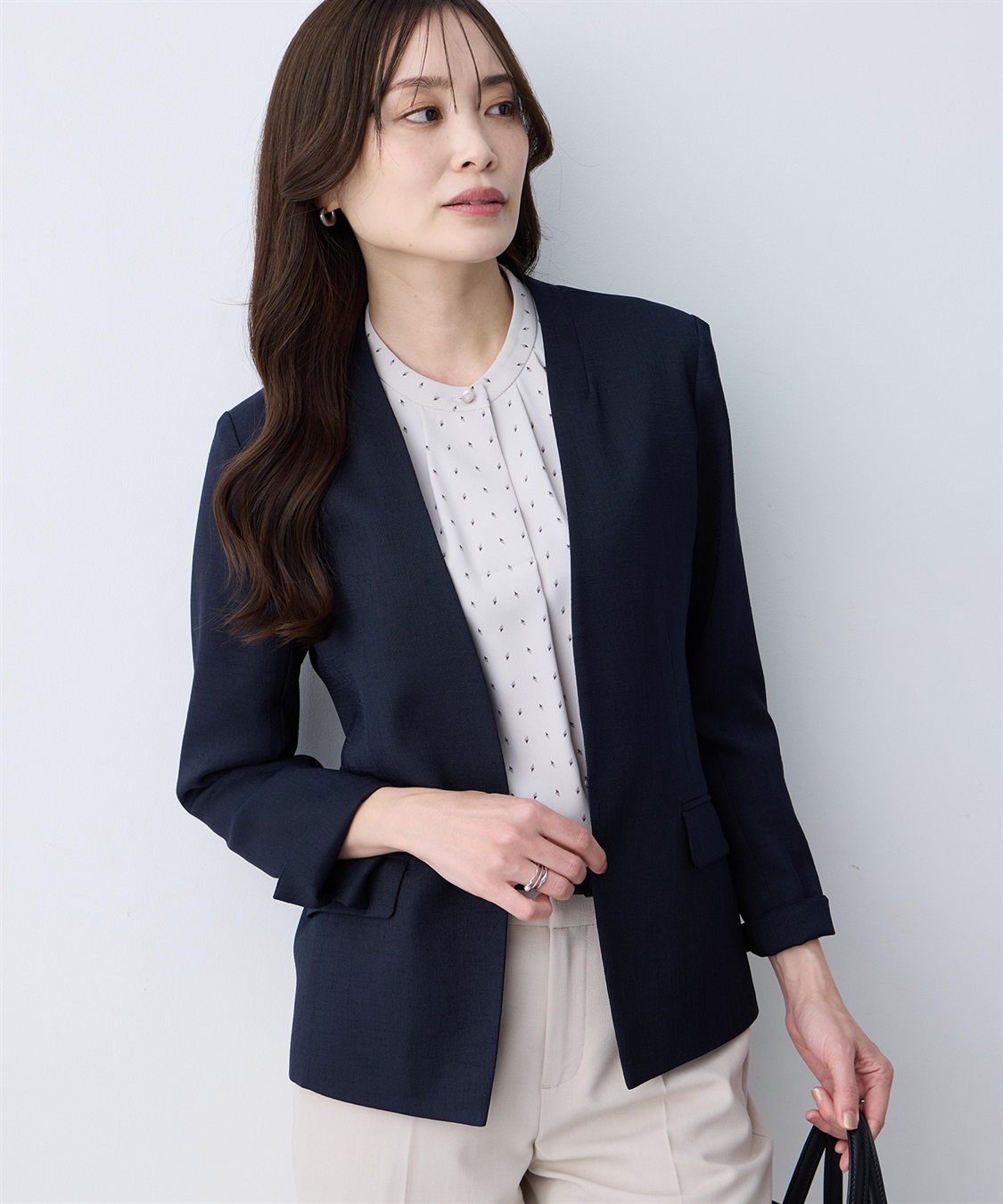 A/C DESIGN BY ALPHA CUBIC リネンライクカラーレスジャケット【セットアップ対応】_sub_3