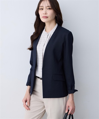 A/C DESIGN BY ALPHA CUBIC リネンライクカラーレスジャケット【セットアップ対応】_subthumb_4