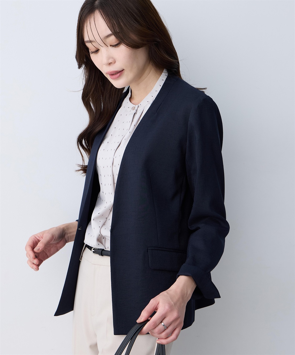 A/C DESIGN BY ALPHA CUBIC リネンライクカラーレスジャケット【セットアップ対応】_sub_5