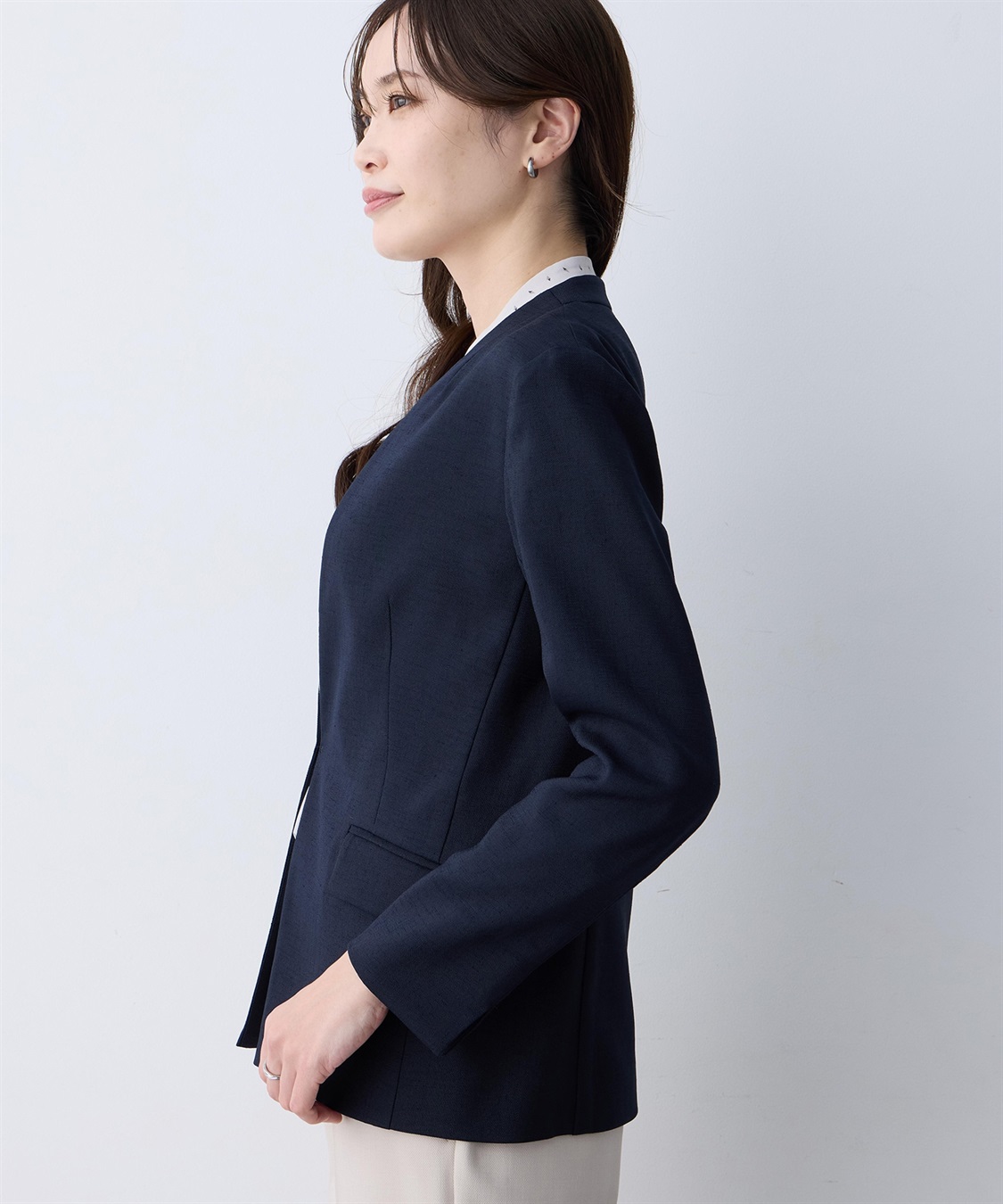 A/C DESIGN BY ALPHA CUBIC リネンライクカラーレスジャケット【セットアップ対応】_sub_7