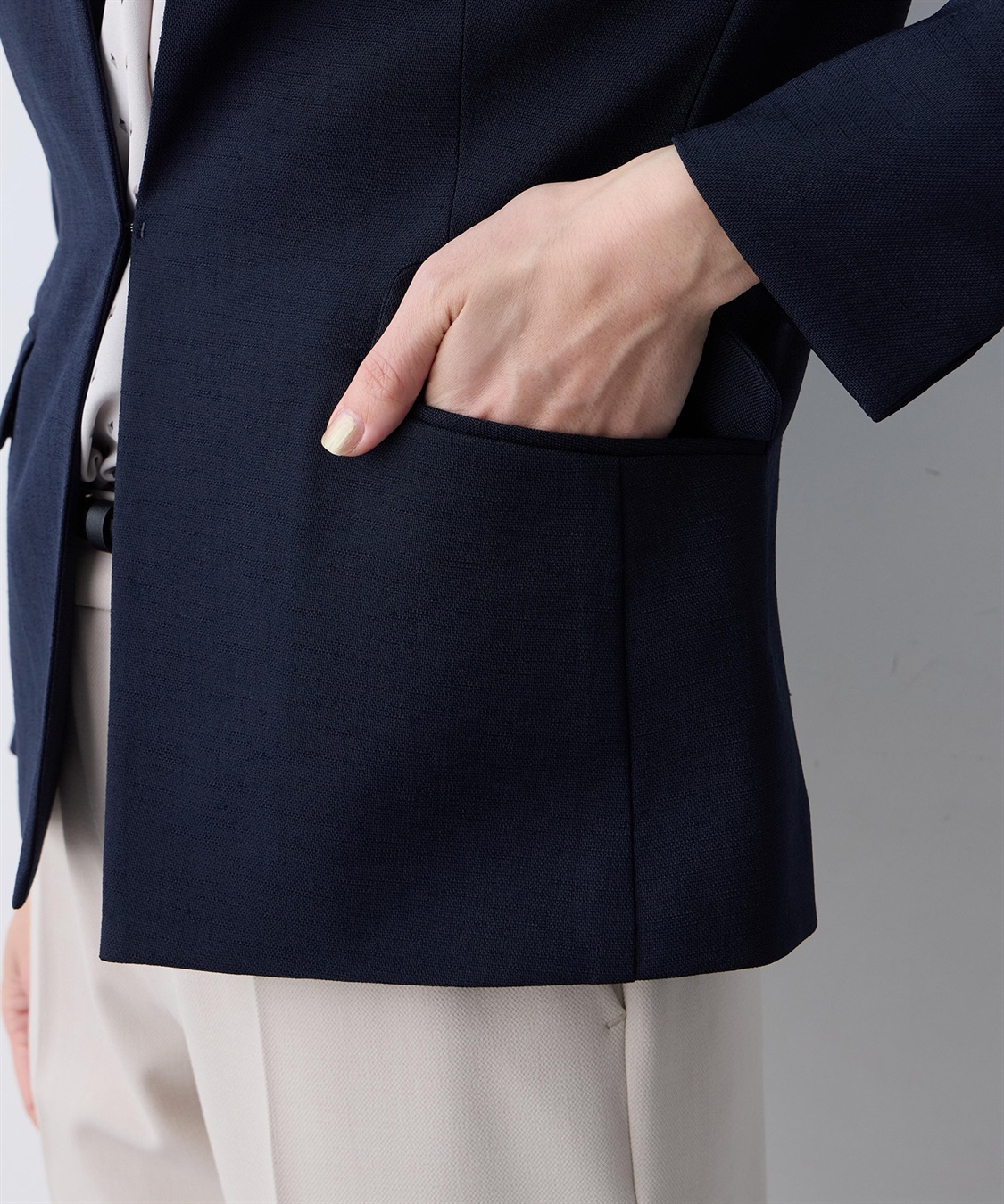 A/C DESIGN BY ALPHA CUBIC リネンライクカラーレスジャケット【セットアップ対応】_sub_21