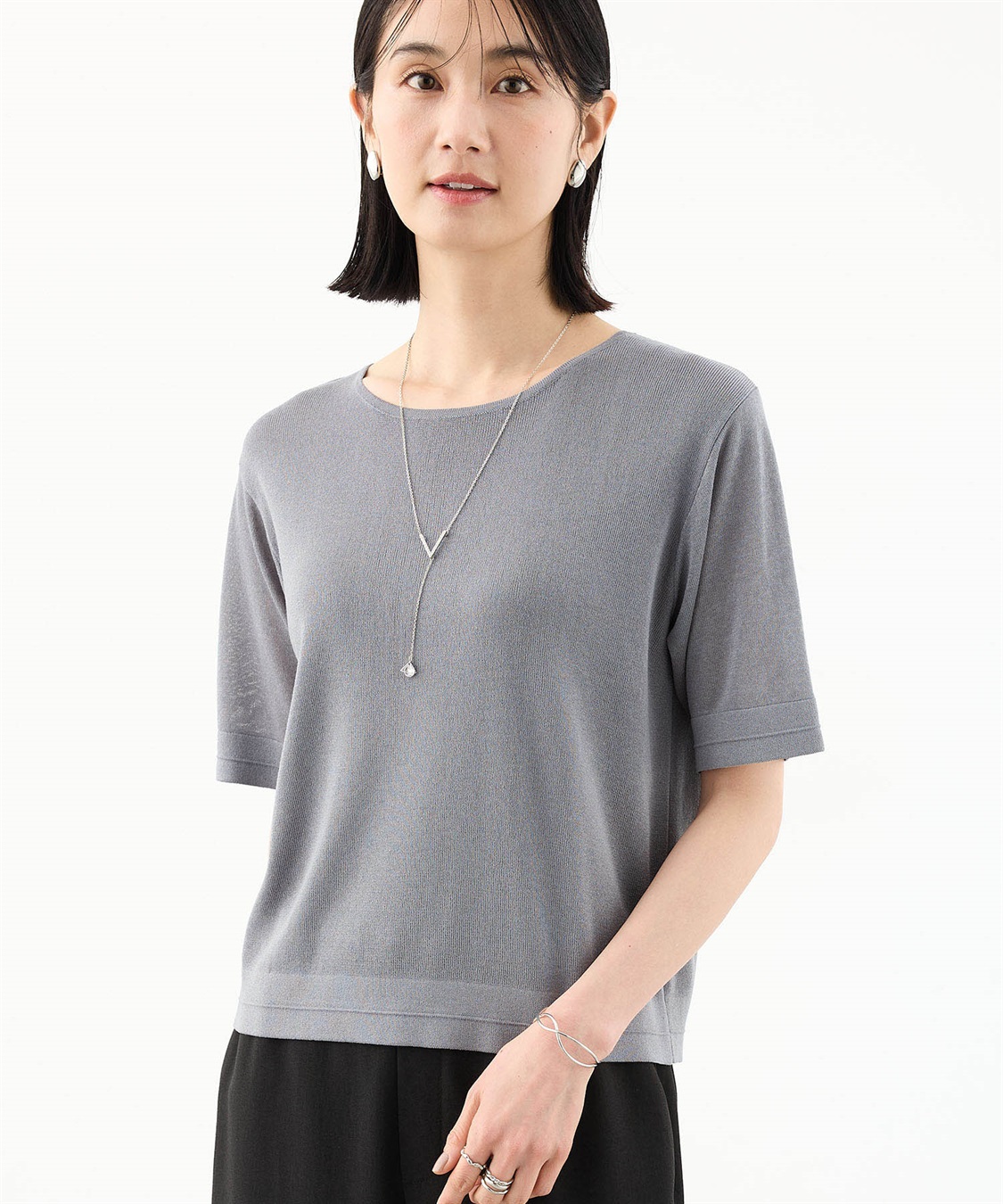 A/C DESIGN BY ALPHA CUBIC Vモチーフビジューネックレス_sub_2