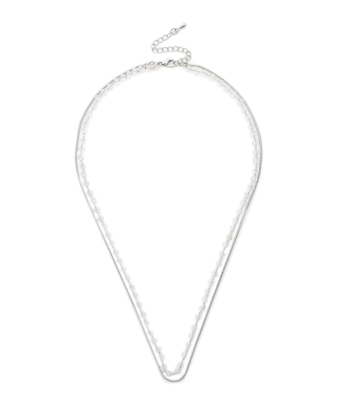 A/C DESIGN BY ALPHA CUBIC チェーン×クリアストーン2連ネックレス_sub_6