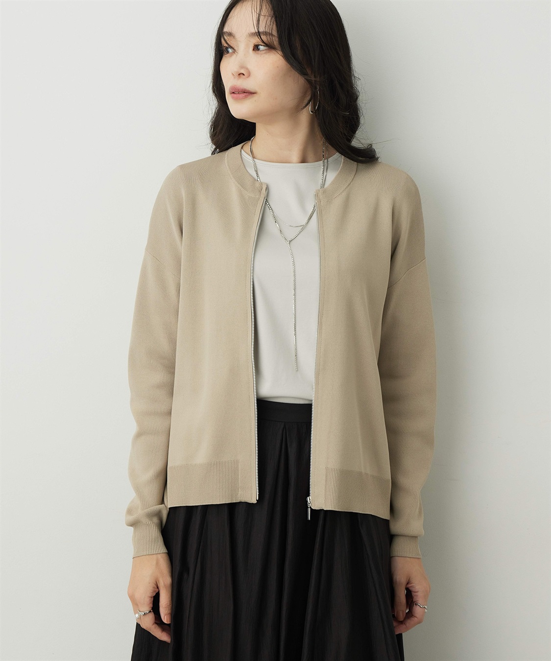 A/C DESIGN BY ALPHA CUBIC ラインストーンチェーンネックレス_sub_3