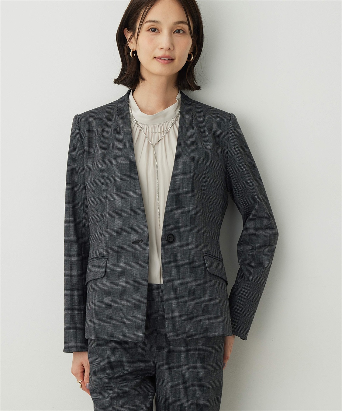 A/C DESIGN BY ALPHA CUBIC ラインストーンチェーンネックレス_sub_4