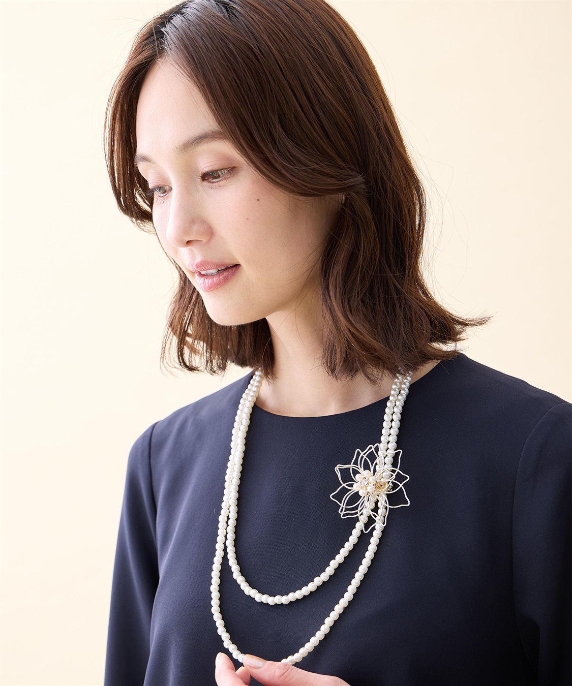 A/C DESIGN BY ALPHA CUBIC ブローチ付きネックレス_sub_1