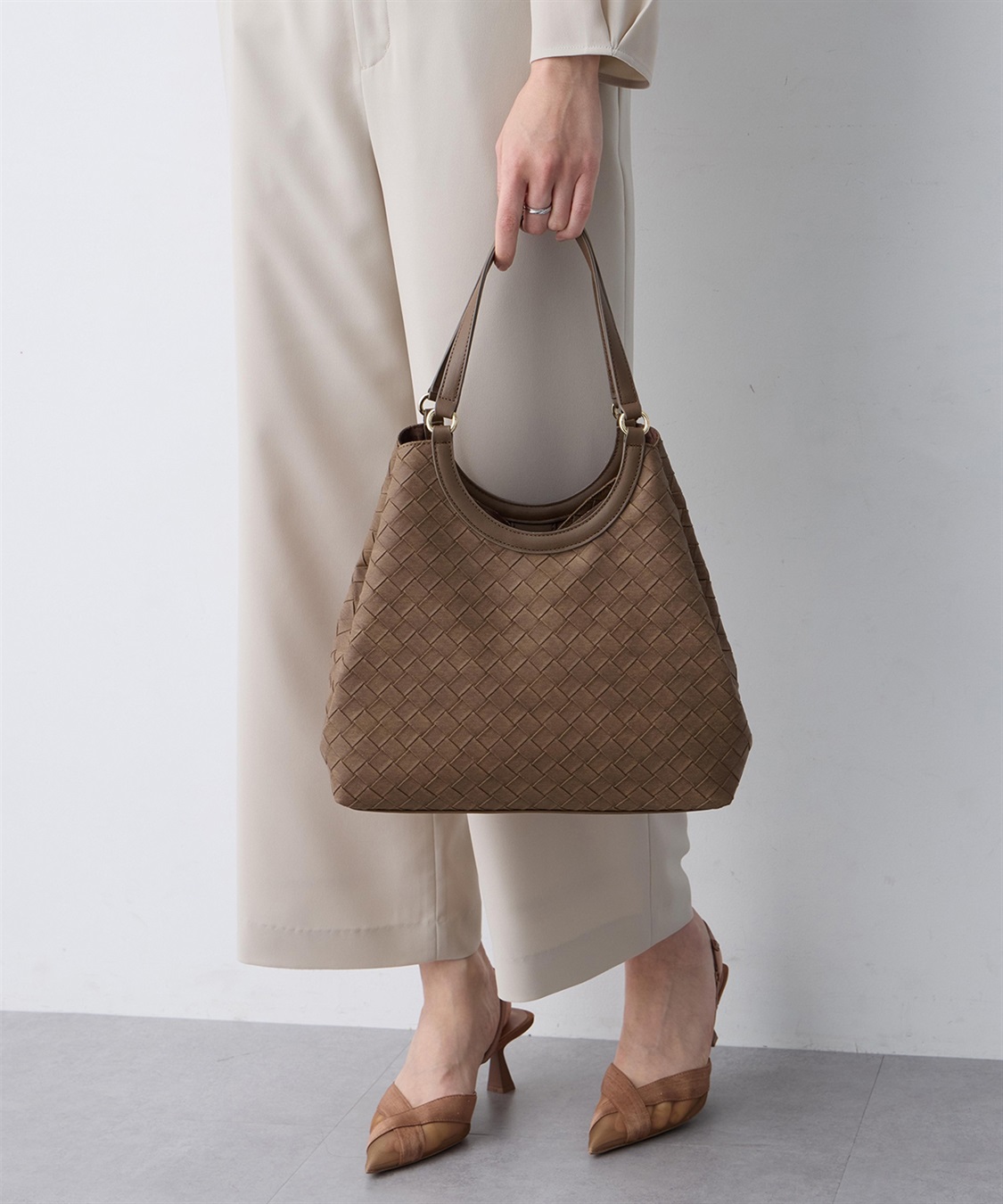 A/C DESIGN BY ALPHA CUBIC 編み込み風合皮トートバッグ_sub_1