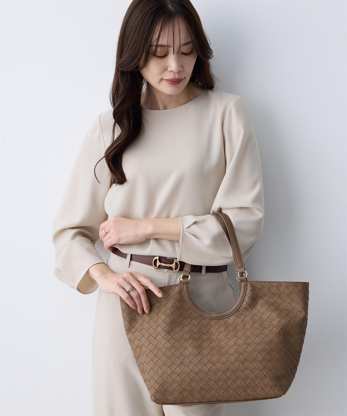 A/C DESIGN BY ALPHA CUBIC 編み込み風合皮トートバッグ_sub_4