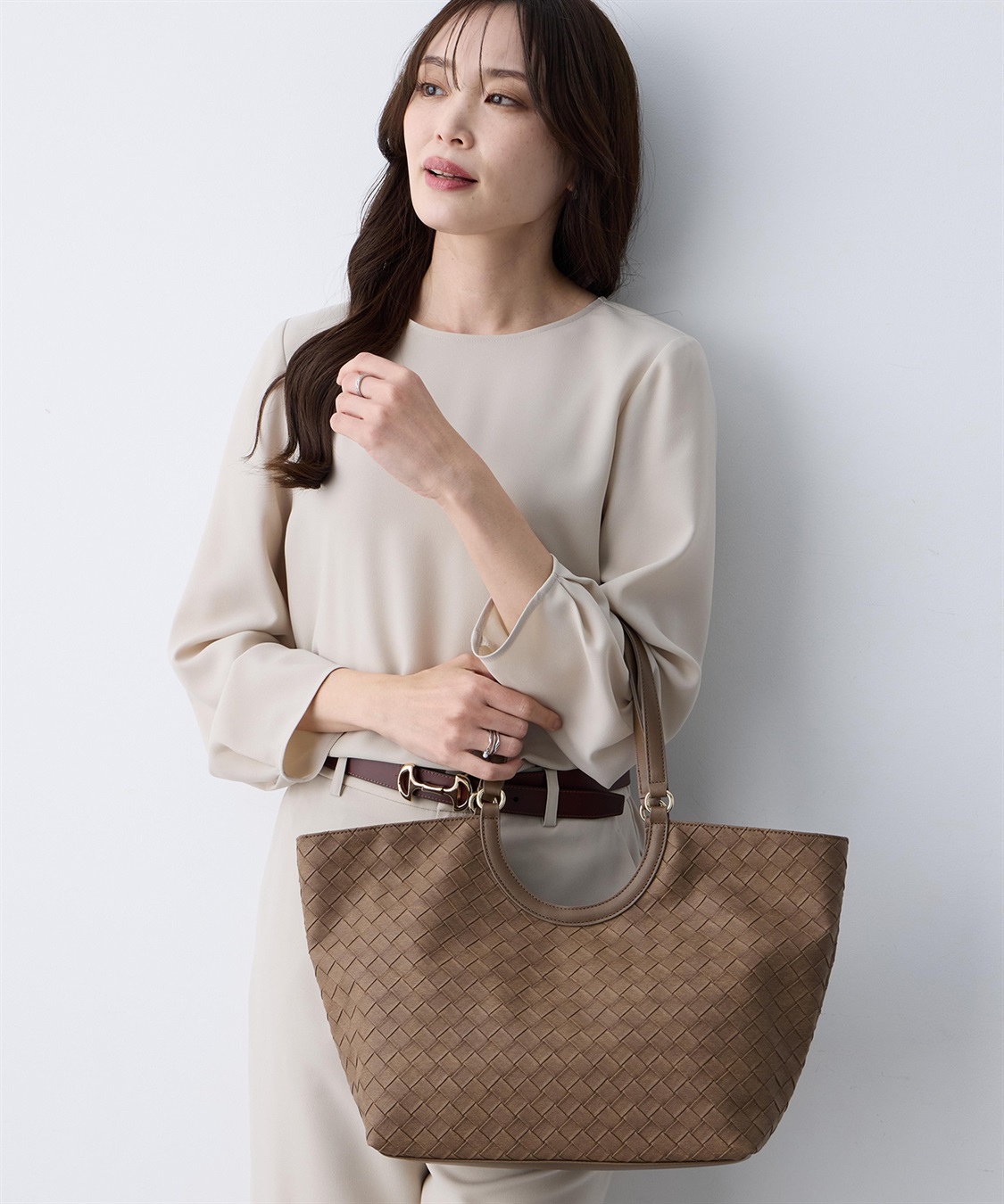 A/C DESIGN BY ALPHA CUBIC 編み込み風合皮トートバッグ_sub_6