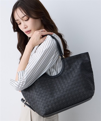 A/C DESIGN BY ALPHA CUBIC 編み込み風合皮トートバッグ_subthumb_8