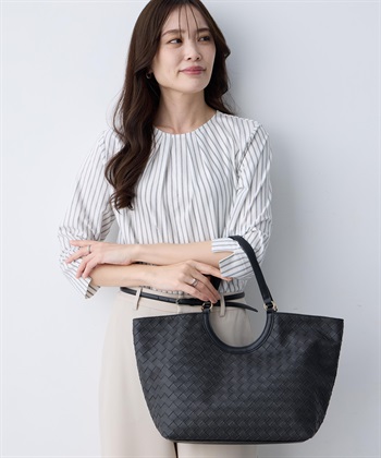 A/C DESIGN BY ALPHA CUBIC 編み込み風合皮トートバッグ_subthumb_9