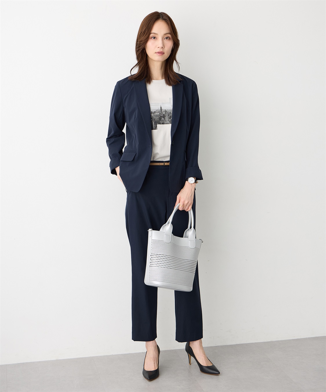 A/C DESIGN BY ALPHA CUBIC パンチング合皮2WAYトートバッグ_sub_8