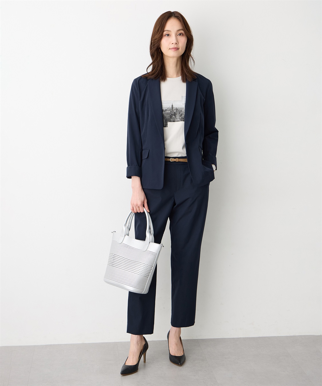 A/C DESIGN BY ALPHA CUBIC パンチング合皮2WAYトートバッグ_sub_9