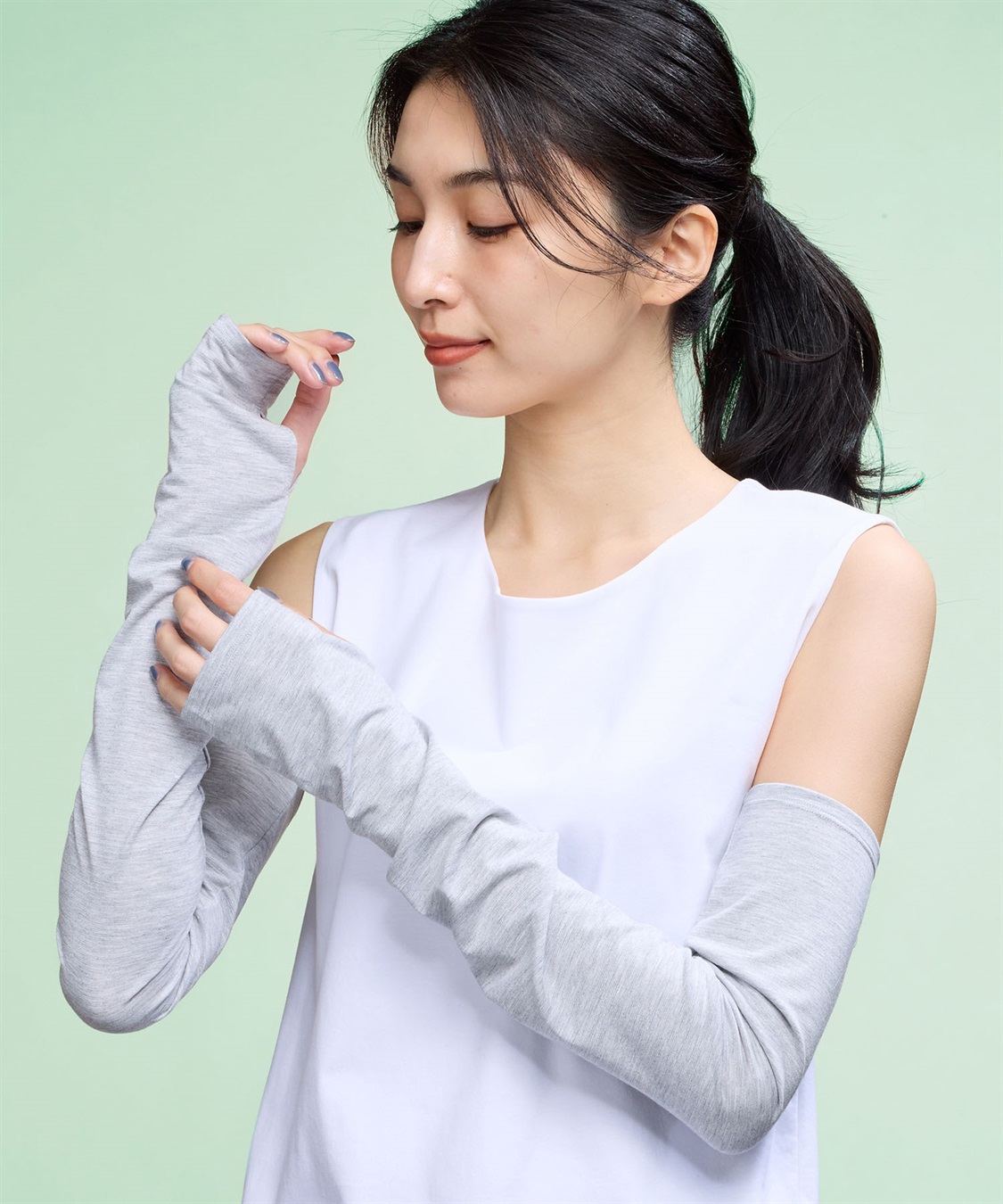 A/C DESIGN BY ALPHA CUBIC ラメアームカバー【接触冷感・UVカット】_sub_2