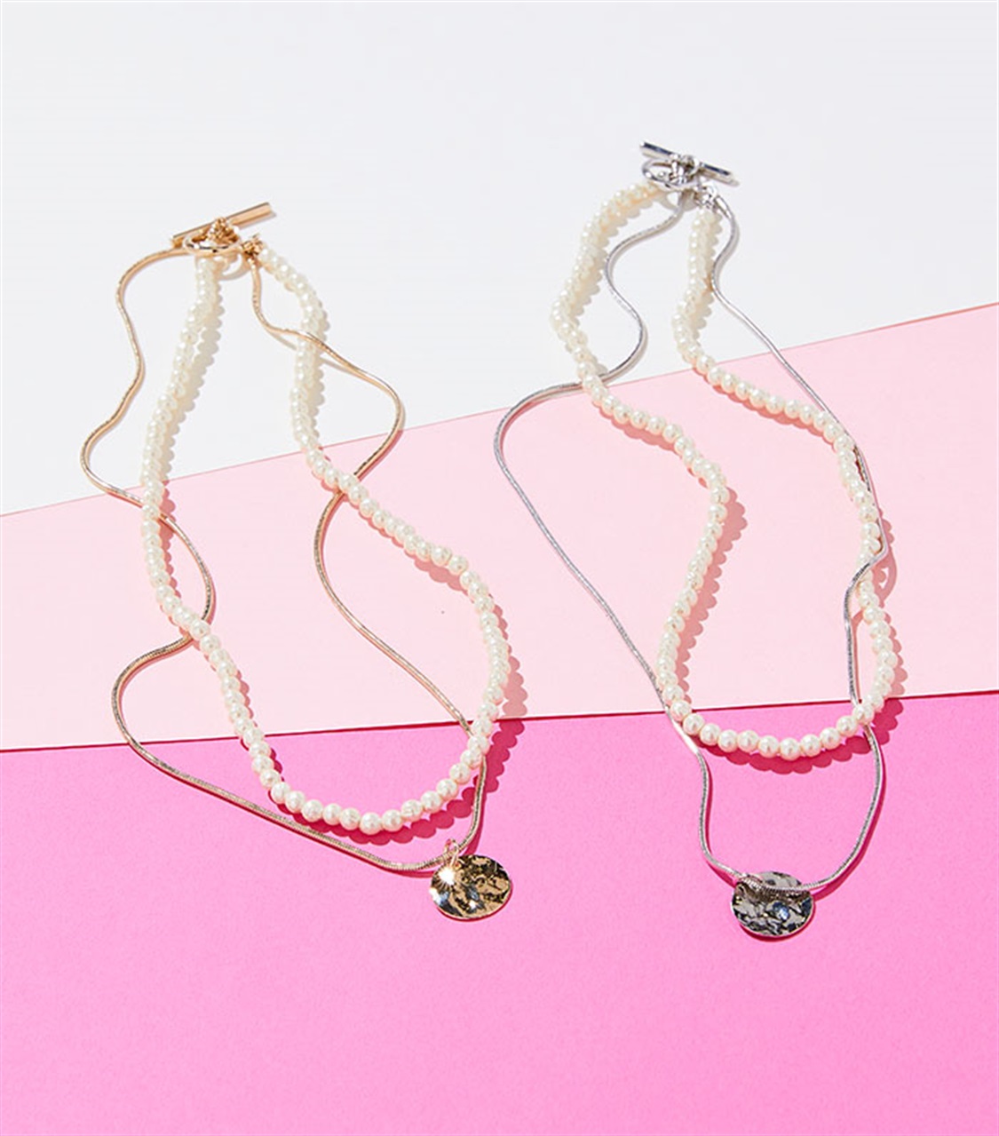 A/C DESIGN BY ALPHA CUBIC 展開店舗限定チェーン×パール2連ネックレス_sub_9