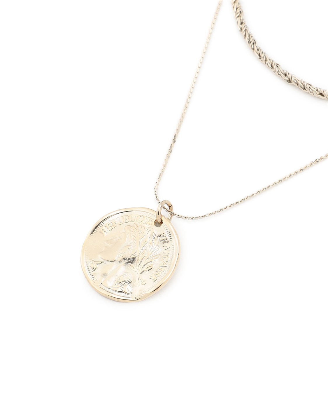 A/C DESIGN BY ALPHA CUBIC コイン付き2連ネックレス_sub_1